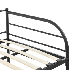 [En.Casa] Cadre de Lit Simple Falun Acier Laqué 90 x 200 cm Noir Mat en.casa* Lit Simple