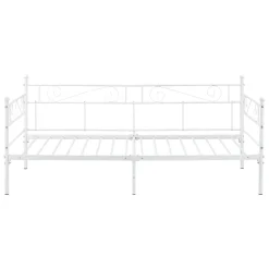 [En.Casa] Cadre de Lit Simple Kerava en Métal 90x200 cm Blanc Mat en.casa* Lit Simple