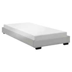 Corium Cadre de Lit Simple Masari Rembourré avec Similicuir Blanc 200 x 90 cm* Lit Simple