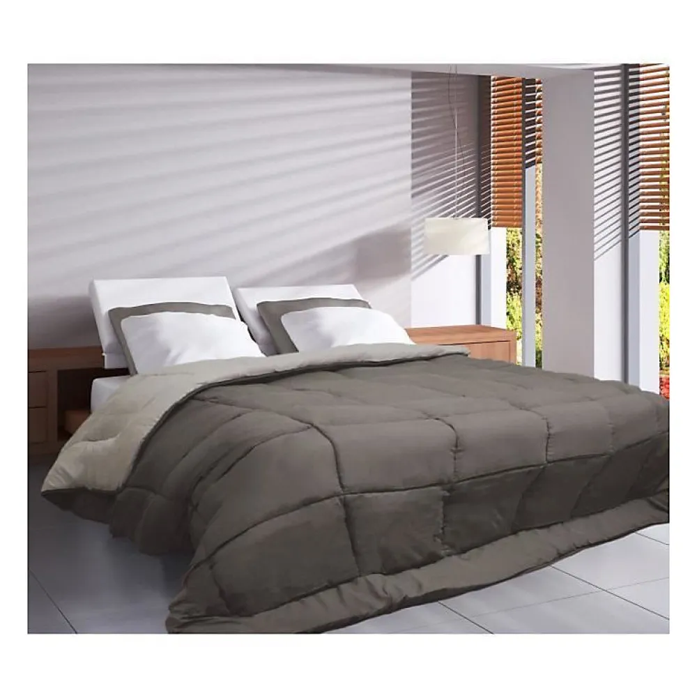 Toison d'Or CALGARY Couette chaude Microfibre 400g/m² Taupe & Lin 220x240cm* Couette