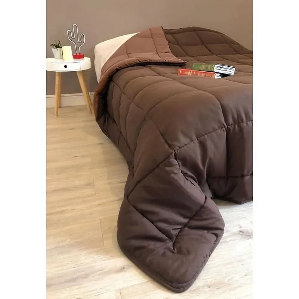 Toison d'Or CALGARY Couette chaude Microfibre 400g/m² Choco & Moka 200x200cm* Couette