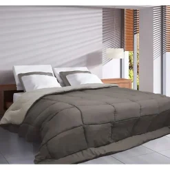 CALGARY Couette chaude Microfibre 400g/m² Taupe & Lin 140x200cm>Toison d'Or Sale