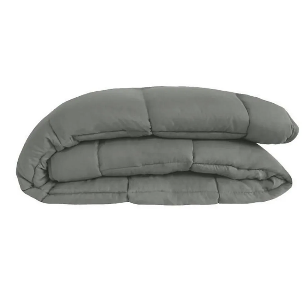 CALGARY Couette chaude Microfibre 400g/m² Acier & Argent 140x200cm>Toison d'Or