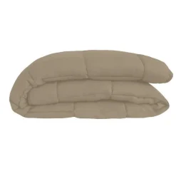 CALGARY Couette chaude Microfibre 400g/m² Taupe & Lin 240x260cm><noscript><img width=