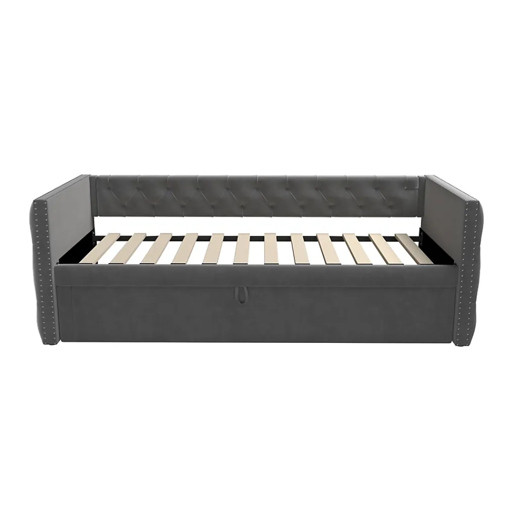 Redom Canapé 3 places convertible 140x190 cm, couchage d'appoint en tissu, design contemporain et fonctionnel* Lit Coffre