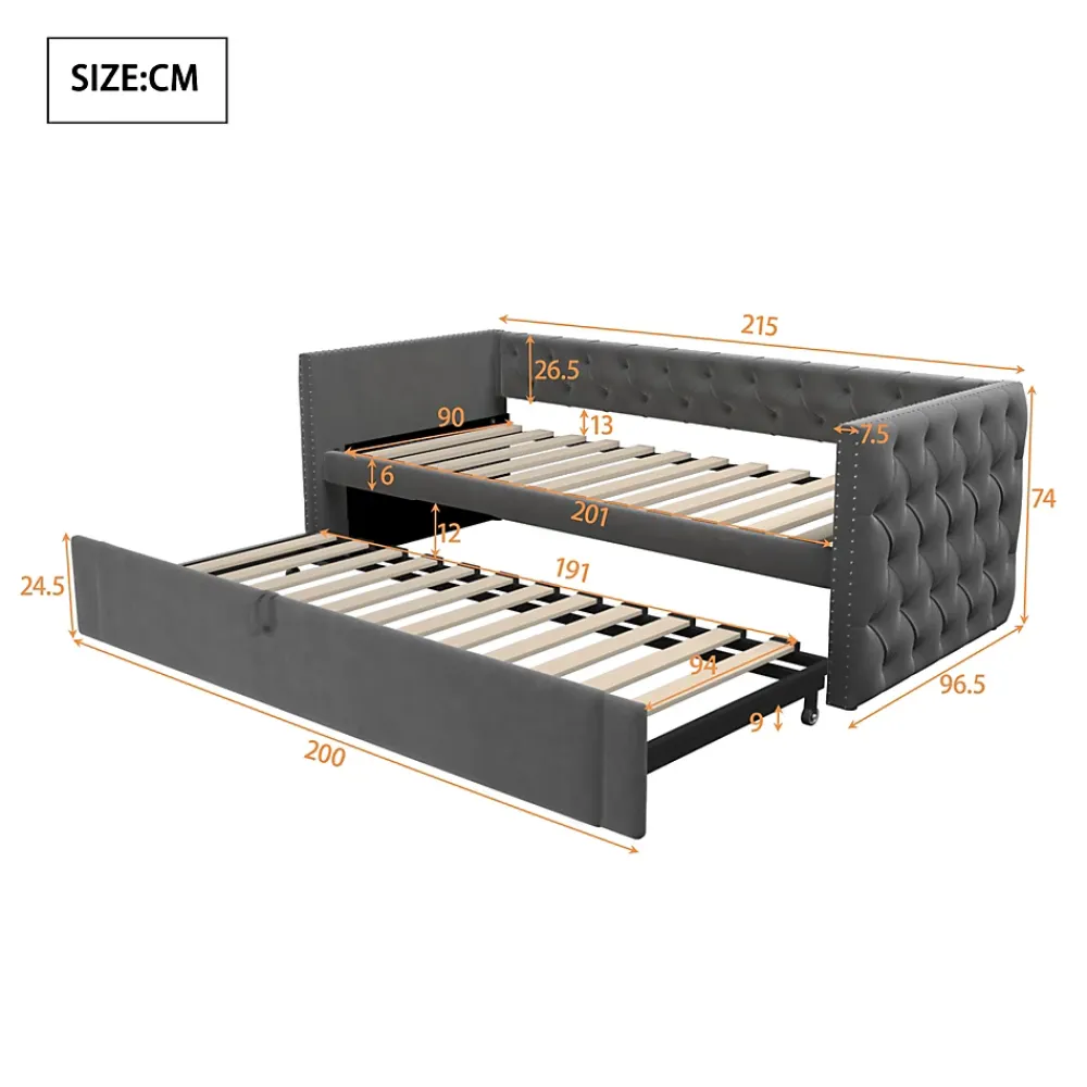 Redom Canapé 3 places convertible 140x190 cm, couchage d'appoint en tissu, design contemporain et fonctionnel* Lit Coffre