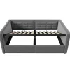 Redom Canapé 3 places convertible en tissu avec mécanisme clic-clac, accoudoirs et style contemporain pour salon* Lit Coffre