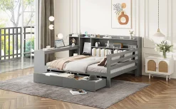 Redom Canapé 3 places convertible 200x90x85 cm avec coffre de rangement en tissu, dossier réglable et design contemporain* Lit Coffre