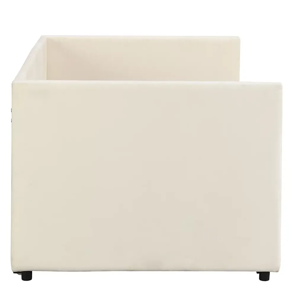 Fortuna lai Canapé-lit 90/180 X 200 Cm, Lit De Jour Extensible Avec Sommier à Lattes, Canapé 2 Places, Beige* Lit Coffre