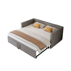 Simple Life Canapé-lit Extensible 90/180 X 200 Cm Avec Sommier à Lattes,canapé Lit 2 Places,velours, Gris* Lit Coffre
