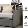 Fortuna lai Canapé-lit extensible 90/180 x 200 cm avec sommier à lattes,canapé lit 2 places,velours, gris* Lit Coffre