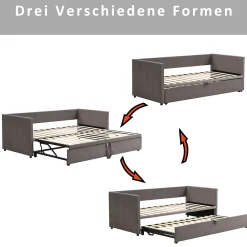 Fortuna lai Canapé-lit extensible 90/180 x 200 cm avec sommier à lattes,canapé lit 2 places,velours, gris* Lit Coffre