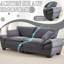 ProximaX Canapé-lit pliant 2 places Gris foncé, design moderne, matelas intégré, idéal pour salon et bureau* Lit Double