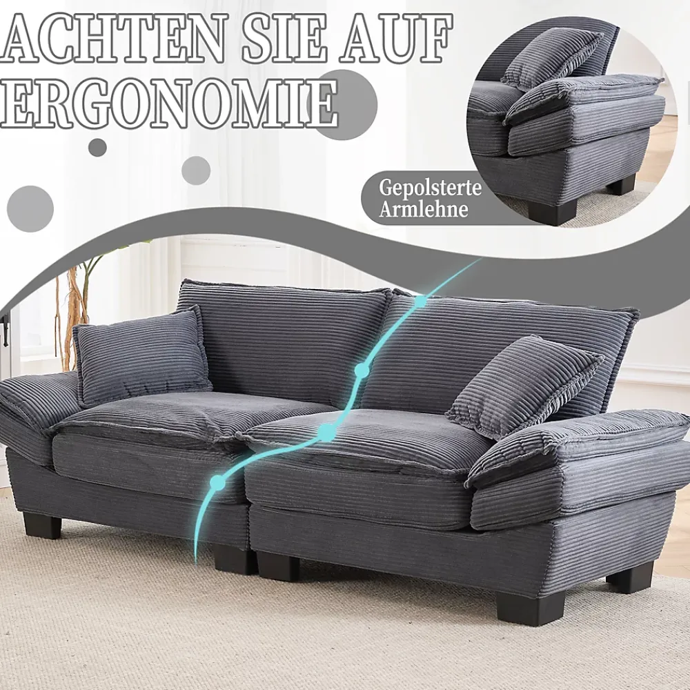 ProximaX Canapé-lit pliant 2 places Gris foncé, design moderne, matelas intégré, idéal pour salon et bureau* Lit Double