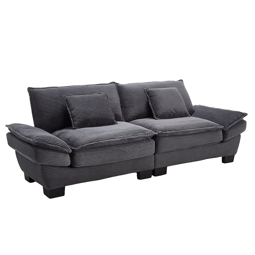 ProximaX Canapé-lit pliant 2 places Gris foncé, design moderne, matelas intégré, idéal pour salon et bureau* Lit Double