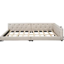 Canapé-lit 140x190 cm convertible clic-clac avec coffre de rangement en tissu gris, design contemporain><noscript><img width=