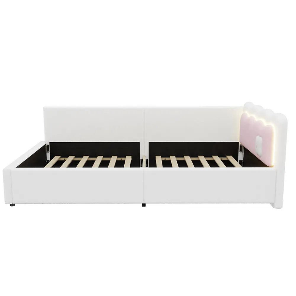 Canapé-lit 140x190 cm convertible en tissu avec coffre de rangement, style contemporain, accoudoirs rembourrés>Redom