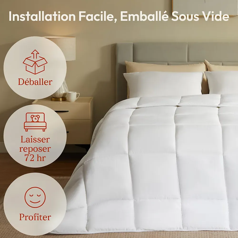 Casabel Couette 220x240 cm Hiver Légère, 450 GSM Microfibre Douce et Respirante, Thermorégulatrice, Lavable, Pour Lit 2 Personnes* Couette