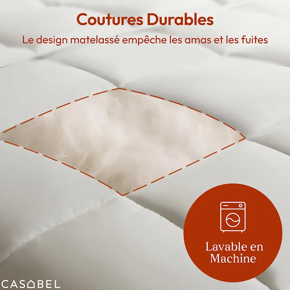 Casabel Couette 220x240 cm Hiver Légère, 450 GSM Microfibre Douce et Respirante, Thermorégulatrice, Lavable, Pour Lit 2 Personnes* Couette