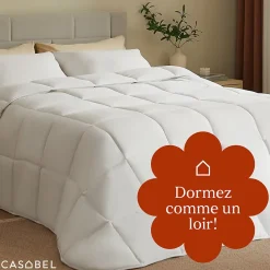 Casabel Couette 220x240 cm Hiver Légère, 450 GSM Microfibre Douce et Respirante, Thermorégulatrice, Lavable, Pour Lit 2 Personnes* Couette