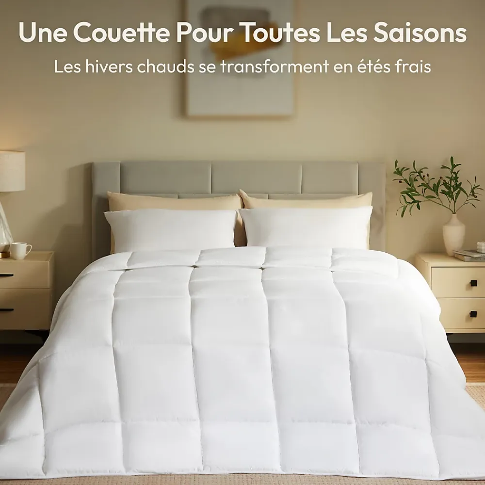 Casabel Couette 240x260 cm Hiver Légère, 450 GSM Microfibre Douce et Respirante, Thermorégulatrice, Lavable, Pour Lit 2 Personnes* Couette