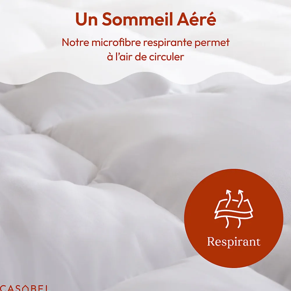 surmatelas enveloppant 180x200 cm en microfibre respirante, ultra moelleux, anti-acariens, avec liseré bleu>Casabel Discount