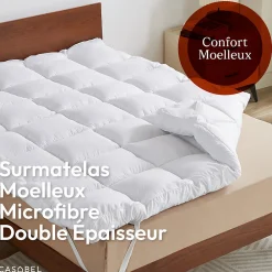 Surmatelas Moelleux 180x200 cm Extra Epais Microfibre Respirante Antiderapant 4 Bandes Elastiques Anti Acariens>Casabel Clearance