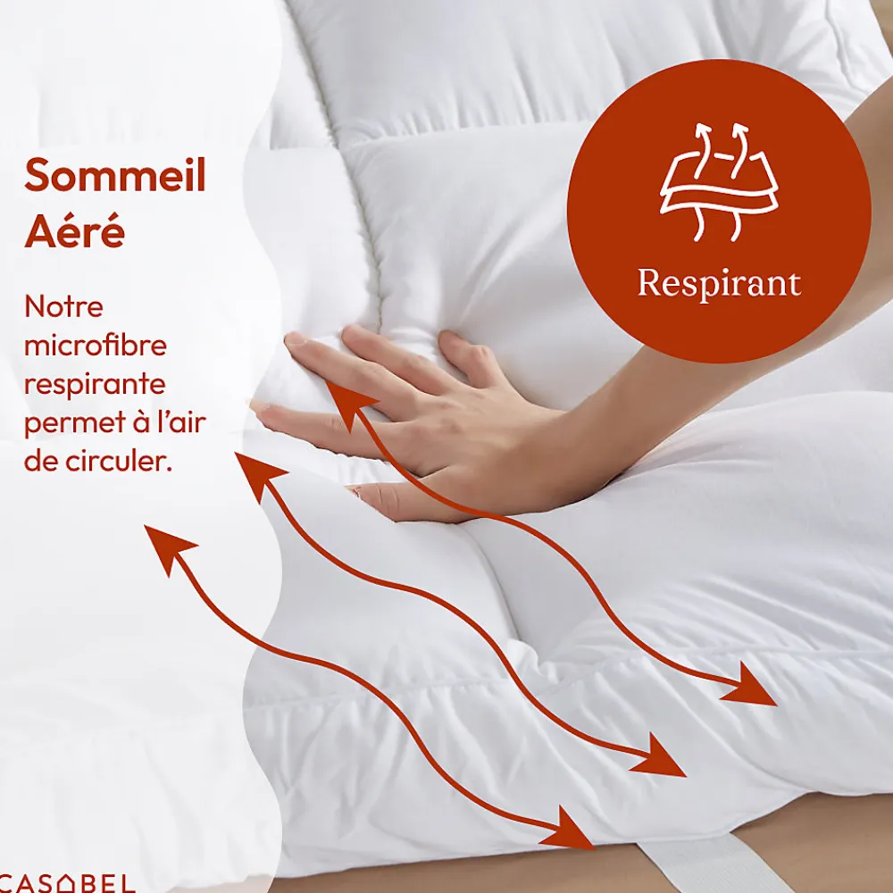Surmatelas Moelleux 180x200 cm Extra Epais Microfibre Respirante Antiderapant 4 Bandes Elastiques Anti Acariens>Casabel Clearance