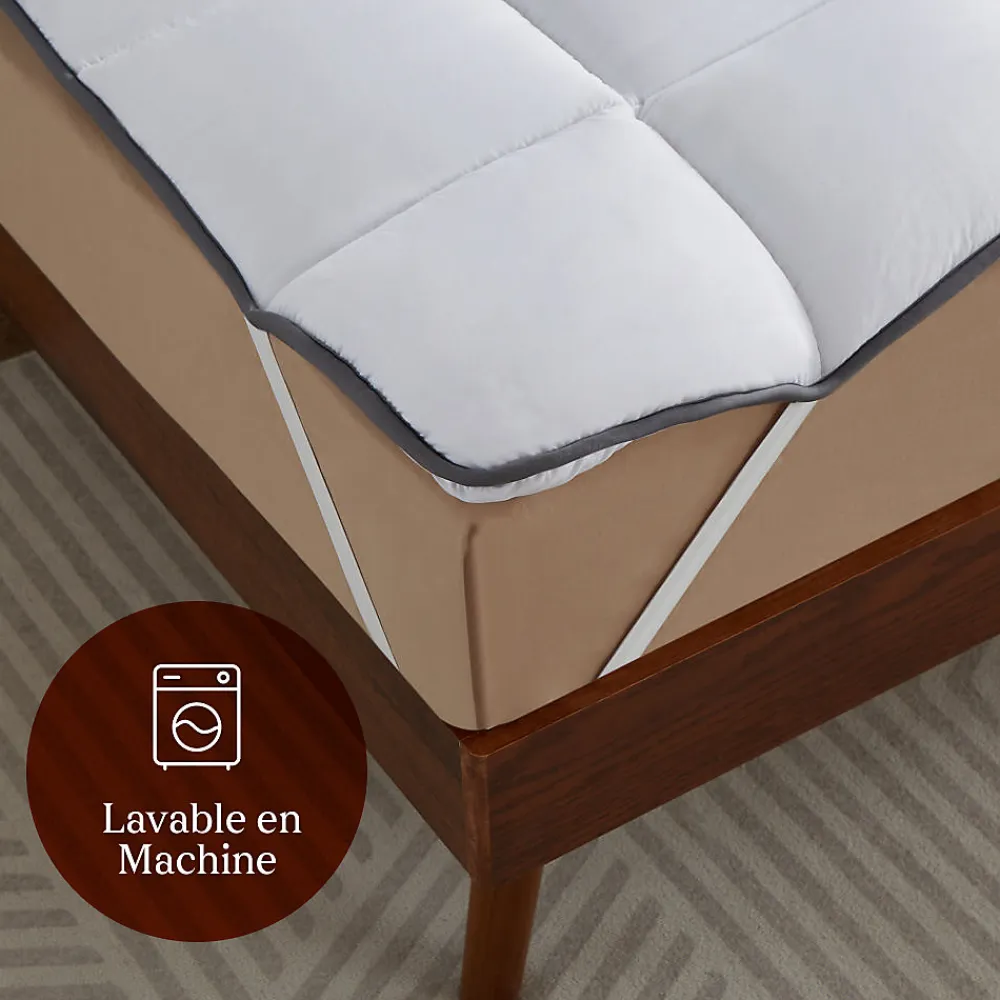 Surmatelas 80x200 cm 600gsm Extra Moelleux Microfibre Respirante Matelassage Confort 4 Elastiques d Angle>Casabel Discount