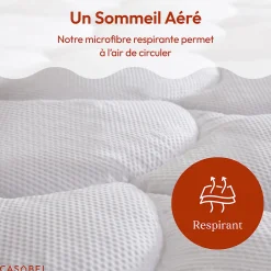 Surmatelas 140x190 cm Microfibre Rafraichissante 600 GSM 4 cm Epaisseur Fixation Elastique 1 Personne><noscript><img width=