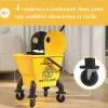 Homcom Chariot de ménage chariot de lavage chariot de nettoyage avec essoreuse à pression seau 26L et serpillère jaune* Seau, Bassine, Récipient De Ménage