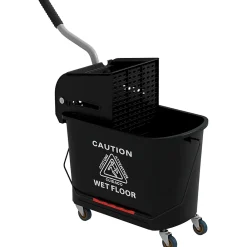 Homcom Chariot de nettoyage lavage seau de ménage 20 L avec essoreur et séparateur eau sale propre noir* Seau, Bassine, Récipient De Ménage