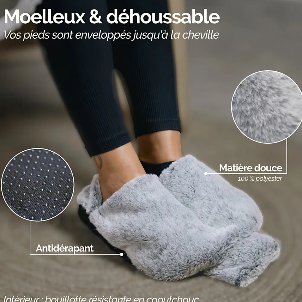 Chauffe pieds bouillotte douce 3 litres, déhoussable et antidérapant ->Vivezen Online