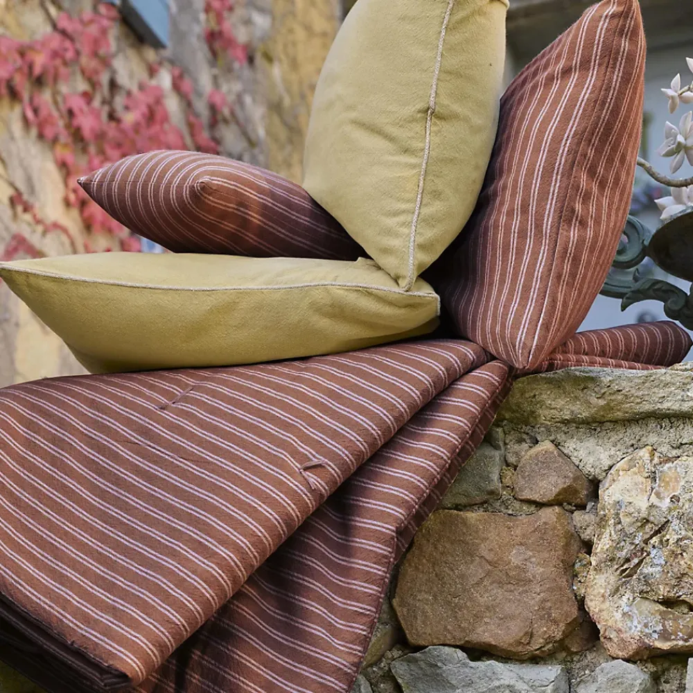 Linnea Chemin de lit coton lavé 80x200 cm LILI DÉCO marron terre cuite* Boutis, Couvre-Lit, Édredon