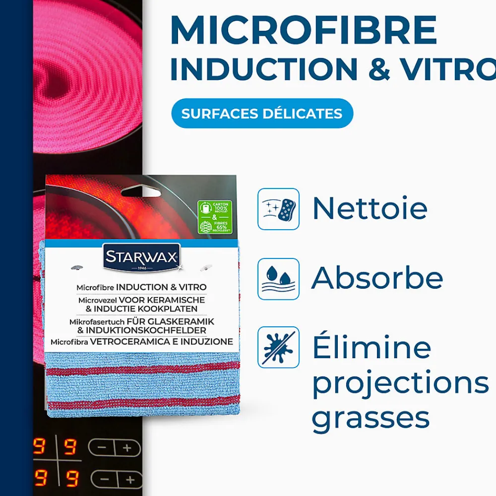 Chiffon microfibre spéciale vitrocéramique et induction>Starwax Sale