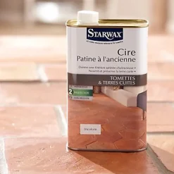 Starwax Cire tomettes et terres cuites incolore 1L* Nettoyant Et Entretien Pour Sol