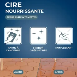 Starwax Cire tomettes et terres cuites incolore 1L* Nettoyant Et Entretien Pour Sol