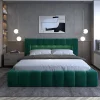 Best Mobilier Cleo - lit coffre avec led - 140x200 cm - sommier inclus - en velours -* Lit Coffre