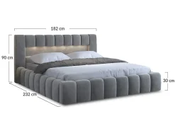 Cleo - lit coffre avec led - 160x200 cm - sommier inclus - en velours -><noscript><img width=