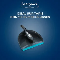 Starwax Combiné pelle-balayette caoutchouc gris et bleu l.22,5 x H.22 x P.9cm* Balayette Et Ramasse-Poussière
