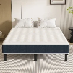 Teeno Combinaison lit matelas 140x200 cm, Matelas a mousse+ Cadre de Lit en Fer, Comprenant 9 pieds, Epaisseur du matelas 15 cm* Ensemble Sommier Et Matelas