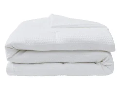 Couette 2 en 1 double face légère - 240 x 260 cm - 250gr/m² - Blanc tissu nid d'abeille - NANSHI>Vente-unique Sale