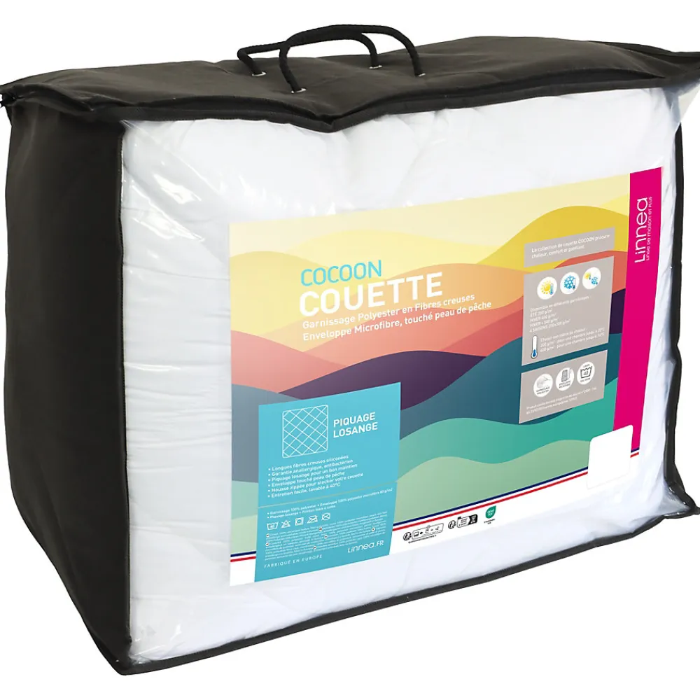 Couette 4 saisons 200x200 cm COCOON garnissage fibre polyester 500g/m2>Linnea Best
