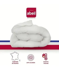 Couette anti-acariens - 220 x 240 cm - Chaude - 400 g/m² 2 personnes - Blanc ->Abeil