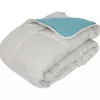 Couette chaude Bicolore Gamme Microfibre "Cocoon Non feu - Norme NF EN ISO 12952" toutes dimensions - Cocoon Galet Lac>Toison d'Or Discount