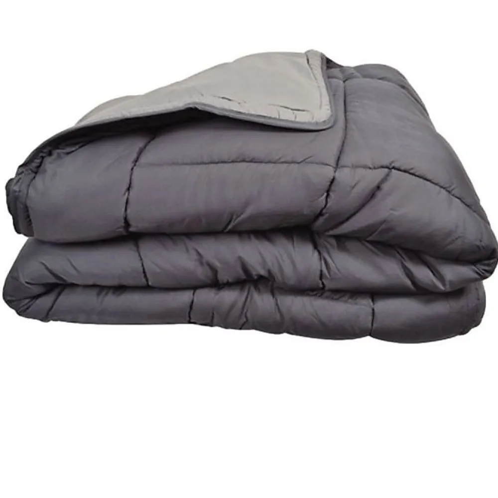 Toison d'Or Couette chaude Bicolore Gamme Microfibre "Cocoon Non feu - Norme NF EN ISO 12952" toutes dimensions - Cocoon Acier Arg* Couette