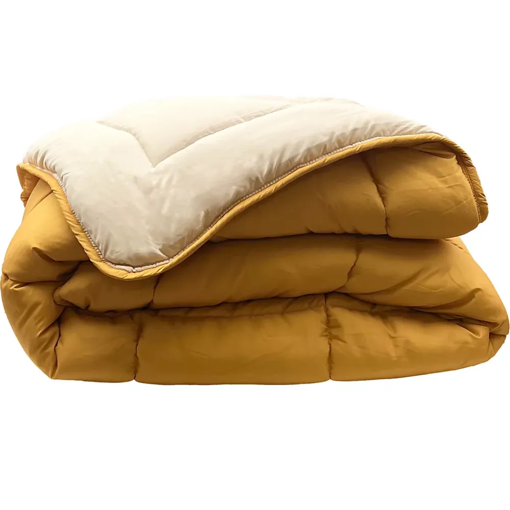 Toison d'Or Couette chaude microfibre bicolore 400 gr/m2 (160x220 cm - Jaune)* Couette
