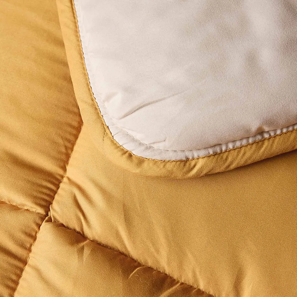 Toison d'Or Couette chaude microfibre bicolore 400 gr/m2 (160x220 cm - Jaune)* Couette