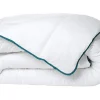 Couette chaude recyclée de DREAMEA en microfibre - 200 x 200 cm - 350 gr/ m² - Biais bleu - ROSA>Vente-unique Discount