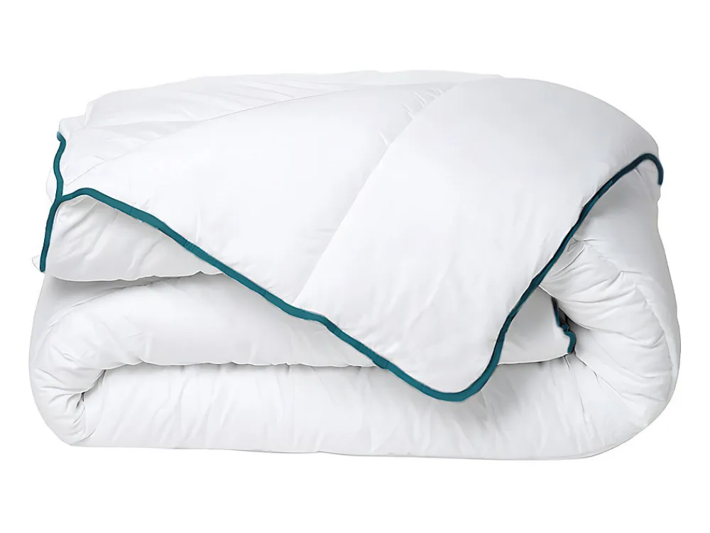 Couette chaude recyclée de DREAMEA en microfibre - 240 x 260 cm - 350 gr/ m² - Biais bleu - ROSA>Vente-unique Hot
